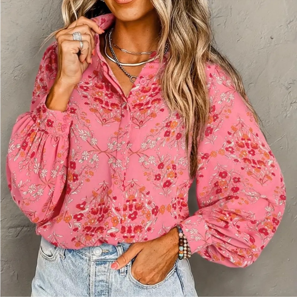 Floral Pink Blouse for Women